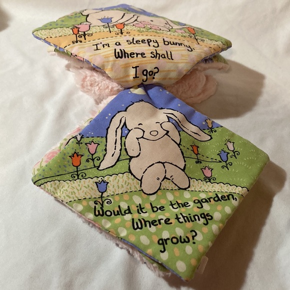 Little Jellycat Sleepy Bunny Book Pink Infant Easter Plush - Picture 6 of 11